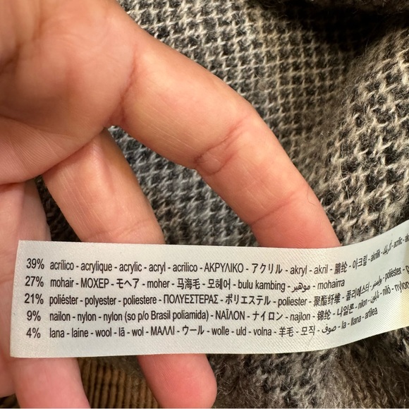 ZARA oversized chunky knit turtleneck sweater leopard mohair wool small cozy - Picture 12 of 16